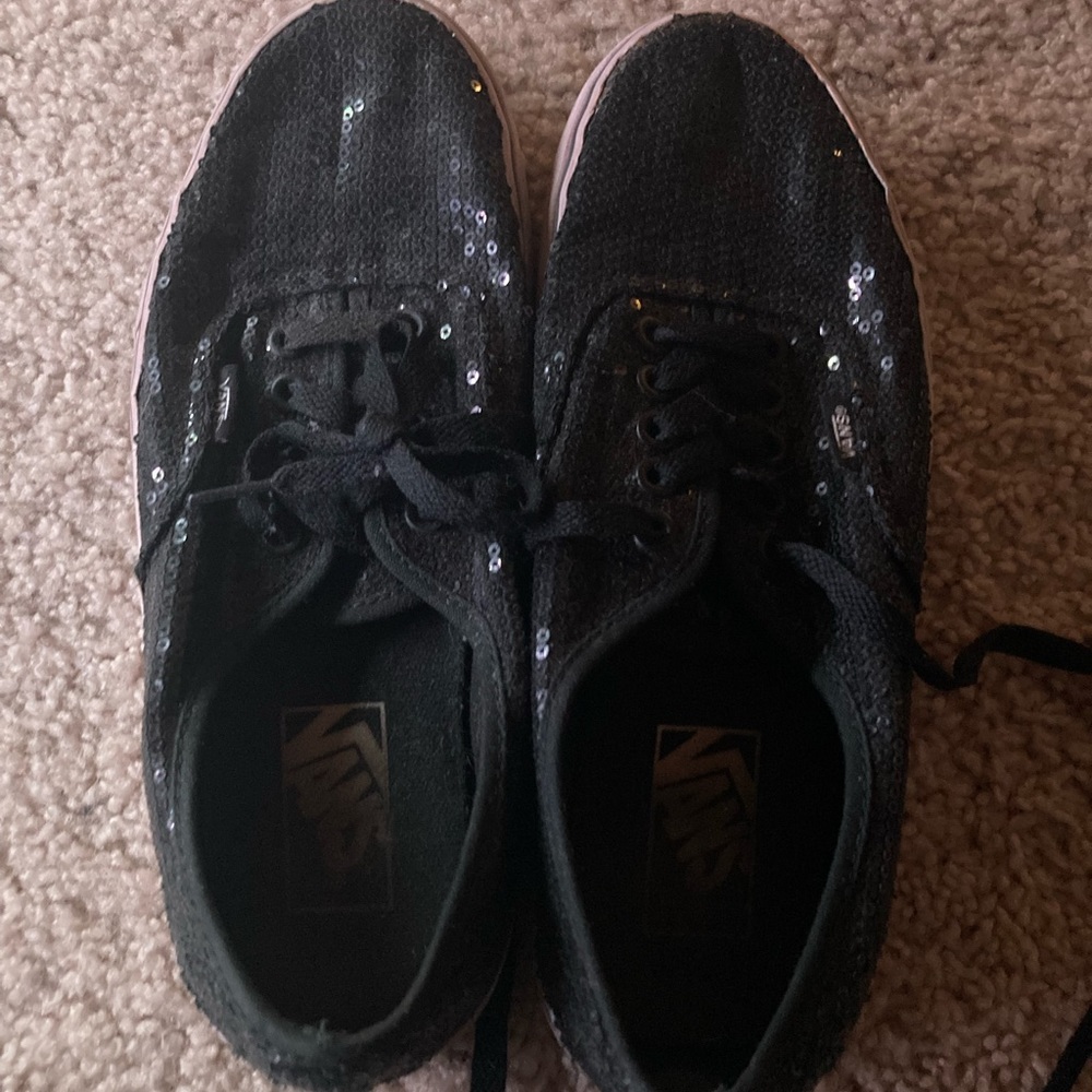 Black sequin vans